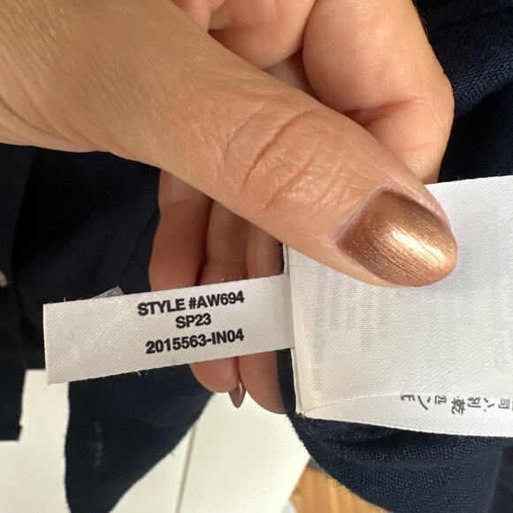 J. Crew Baird McNutt Irish Linen Women's Navy Long Sleeve Button Up, Size S, EUC - Picture 7 of 7